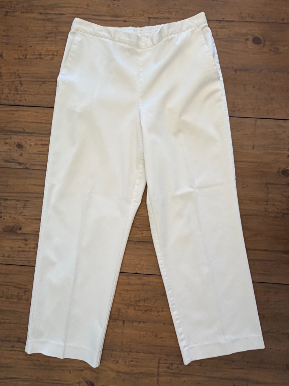 Alfred Dunner White Pull On Ankle Pants Size 14
